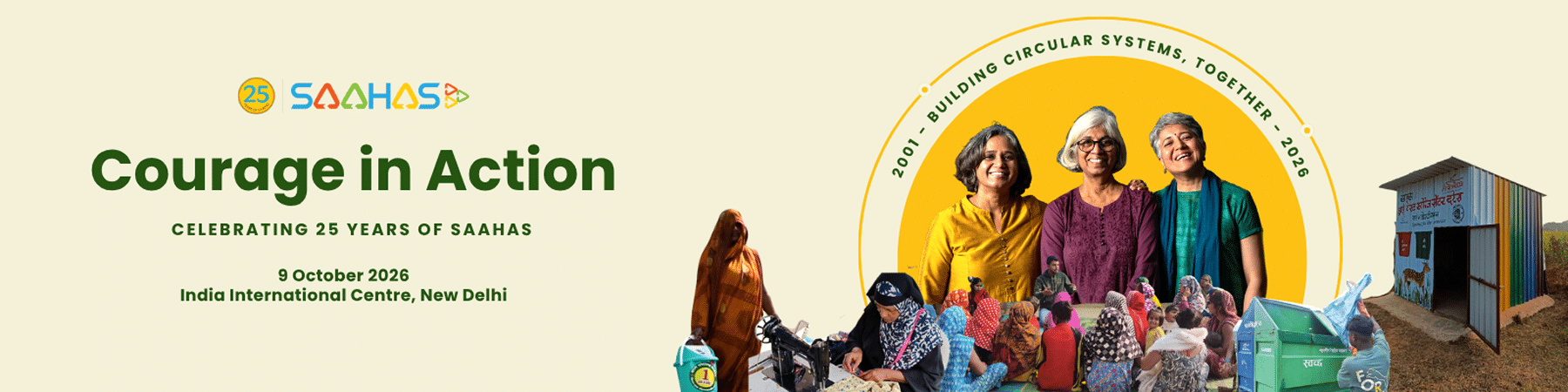 Courage in Action — Celebrating 25 years of Saahas, 9 October 2026, India International Centre, New Delhi